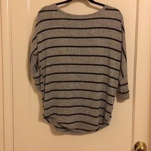 Grey and black striped blouse
